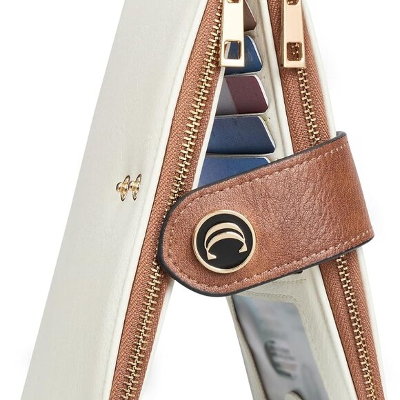 Leather Slim Wallet for Women RFID Blocking Bifold Credit Card Holder with Zippe - Picture 1 of 6